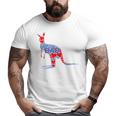 Red Heart Love Blue Dad Cute Kangaroo Daddy Father's Day Big and Tall Men T-shirt