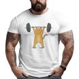 Weightlifting Cat Barbell Fitness Lovers Big and Tall Men T-shirt