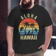 Aloha Hawaii Hawaiian Island Palm Beach Surfboard Surf Big and Tall Men T-shirt