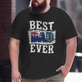 Best Dad Ever Father's Day Montserrat Flag Big and Tall Men T-shirt