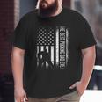 Best Pucking Dad Ever Vintage Usa Flag Hockey Father's Day Big and Tall Men T-shirt