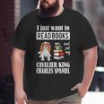 Cavalier King Charles Spaniel Puppy Cute Book Lover Big and Tall Men T-shirt