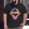Colorado Roots Inside State Flag American Proud Big and Tall Men T-shirt