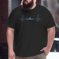 Cool Kayaking Heartbeat Canoe Boating Kayaks Outdoor Sport Big and Tall Men T-shirt