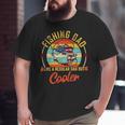 Fishing Dad Like A Regular Dad But Cooler Retro Vintage American Flag Big and Tall Men T-shirt