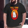 Full Time Cat Dad Halloween Black Cat Wearing Ghost Halloween Cat Dad Big and Tall Men T-shirt