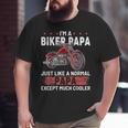 Motorcycle Biker Papa Dad Grandpa Big and Tall Men T-shirt