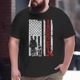 Hockey Dad American Flag Father's Day For Hockey Daddy Big and Tall Men T-shirt