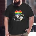 Lgbt Pride Papa Panda Bear Free Dad Hugs Father's Day Love Raglan Baseball Tee Big and Tall Men T-shirt