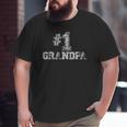 Mens 1 Grandpa Number One Father's Day Tee Big and Tall Men T-shirt