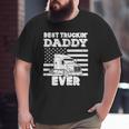 Mens American Flag Best Truckin Daddy Truck Driver Trucker Big and Tall Men T-shirt