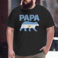 Mens Argentina Flag Papa Bear Argentinian Dad Father's Day Big and Tall Men T-shirt