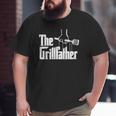 Mens The Grillfather Dad Chef Grilling Grill Master Bbq Big and Tall Men T-shirt