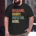 Mens Husband Daddy Protector Hero Vintage Colors Big and Tall Men T-shirt