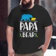Mens Papa Bear Down Syndrome Awareness Proud Dad Big and Tall Men T-shirt