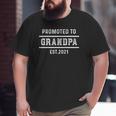 Mens Promoted To Grandpa Est 2021 New Grandpa Tee Big and Tall Men T-shirt