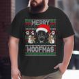 Merry Woofmas Cute Black Labrador Dog Ugly Sweater Big and Tall Men T-shirt