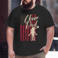 Patriotic American Flag Cheer Dad Fathers Day Coach Pride Big and Tall Men T-shirt