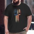 Patriotic Skull Usa Military American Flag Proud Veteran Big and Tall Men T-shirt