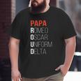 Phonetic Alphabet Proud Papa Tee I Army Dad Fathers Day Big and Tall Men T-shirt