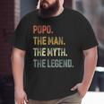 Popo The Man The Myth The Legend Grandpa Father Day Big and Tall Men T-shirt