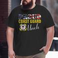 Proud Coast Guard Uncle With American Flag For Veteran Day Veteran Big and Tall Men T-shirt