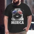 Pug 4Th Of July Merica Men Women Usa American Flag Big and Tall Men T-shirt