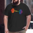 Rainbow Dumbbell For Gay Gym Owners And Lgbtq Fitness Big and Tall Men T-shirt