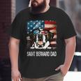 Saint Bernard Dad American Flag 4Th Of July Dog Fathers Day Big and Tall Men T-shirt