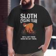Sloth Cycling Team Lazy Sloth Sleeping Bicycle Big and Tall Men T-shirt