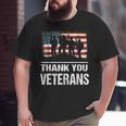 Thank You Military Veterans Veterans Day Big and Tall Men T-shirt