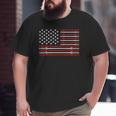 Us Flag Barbells Weightlifting Patriotic Gym Workout Big and Tall Men T-shirt