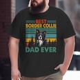 Vintag Retro Best Border Collie Dad Happy Father's Day Big and Tall Men T-shirt