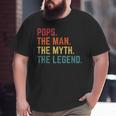 Vintage Pops Man Myth Legend Daddy Grandpa Fathers Day Big and Tall Men T-shirt