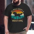 Vintage Sunset Wild Mustang Horse Go Wild Adopt A Mustang Big and Tall Men T-shirt