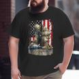Vintage Us Flag Veteran Thank You Military Boot Veteran Day Big and Tall Men T-shirt