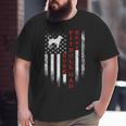 Vintage Usa American Flag Best Pit Bull Pitbull Dog Dad Ever Big and Tall Men T-shirt