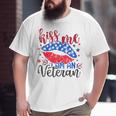4Th Of July 2023 Kiss Me I-Am An Veteran Patriotic American Big and Tall Men T-shirt