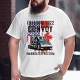 American Flag Canada Flag Freedom Convoy 2022 Trucker Driver Big and Tall Men T-shirt