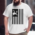 Cool Spin Class Bike American Flag Gym Workout Spinning Big and Tall Men T-shirt