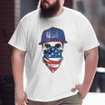 Men's American Flag Skull Usa Military Big and Tall Men T-shirt