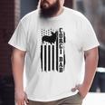 Mens Corgi Dad Vintage American Flag Patriotic Corgi Dog Big and Tall Men T-shirt