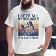 Mens I Keep All My Dad Jokes In A Dad-A-Base Vintage Father Dad Big and Tall Men T-shirt