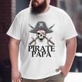 Mens Pirate Papa Captain Sword Halloween Big and Tall Men T-shirt