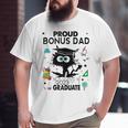 Proud Bonus Dad Of A Class Of 2023 Graduate Black Cat Big and Tall Men T-shirt