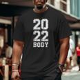 2022 Body New Year Resolution Retro Gym Fitness Motivation Raglan Baseball Tee Big and Tall Men T-shirt