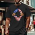 Alaska Roots Inside State Flag American Proud Big and Tall Men T-shirt