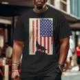 American Wolf Hunter Patriotic For Dad Father's Day Big and Tall Men T-shirt