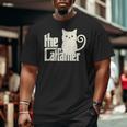 Cat Dad The Catfather Cats Kitten Big and Tall Men T-shirt