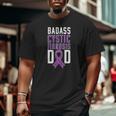 Cystic Fibrosis Awareness Cf Dad Purple Ribbon Tee Big and Tall Men T-shirt